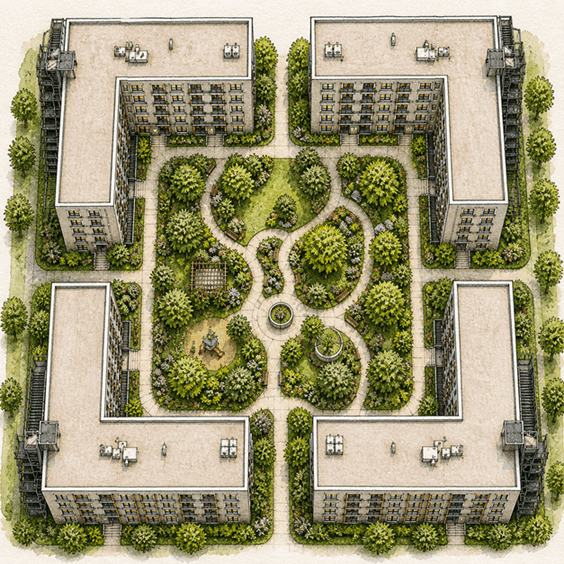 Residence block grouping